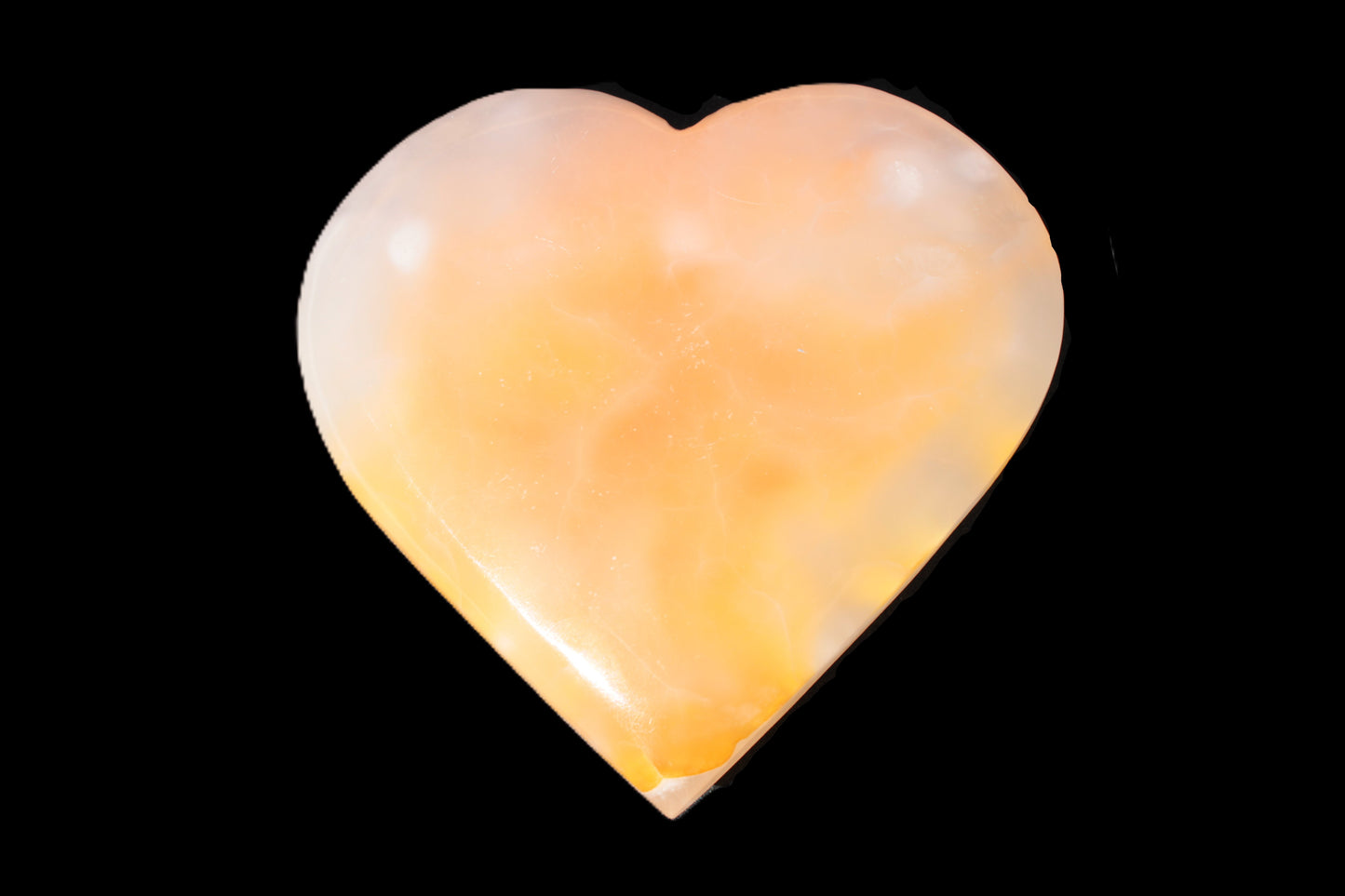 Orange Mangano Calcite heart  95*92*20mm  276g Rocks and Things