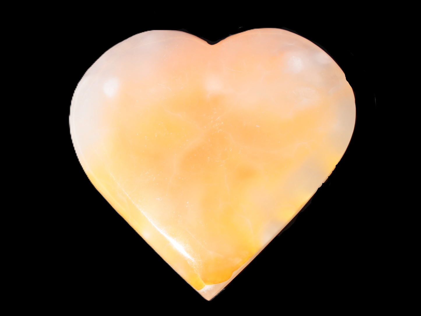 Orange Mangano Calcite heart  95*92*20mm  276g Rocks and Things