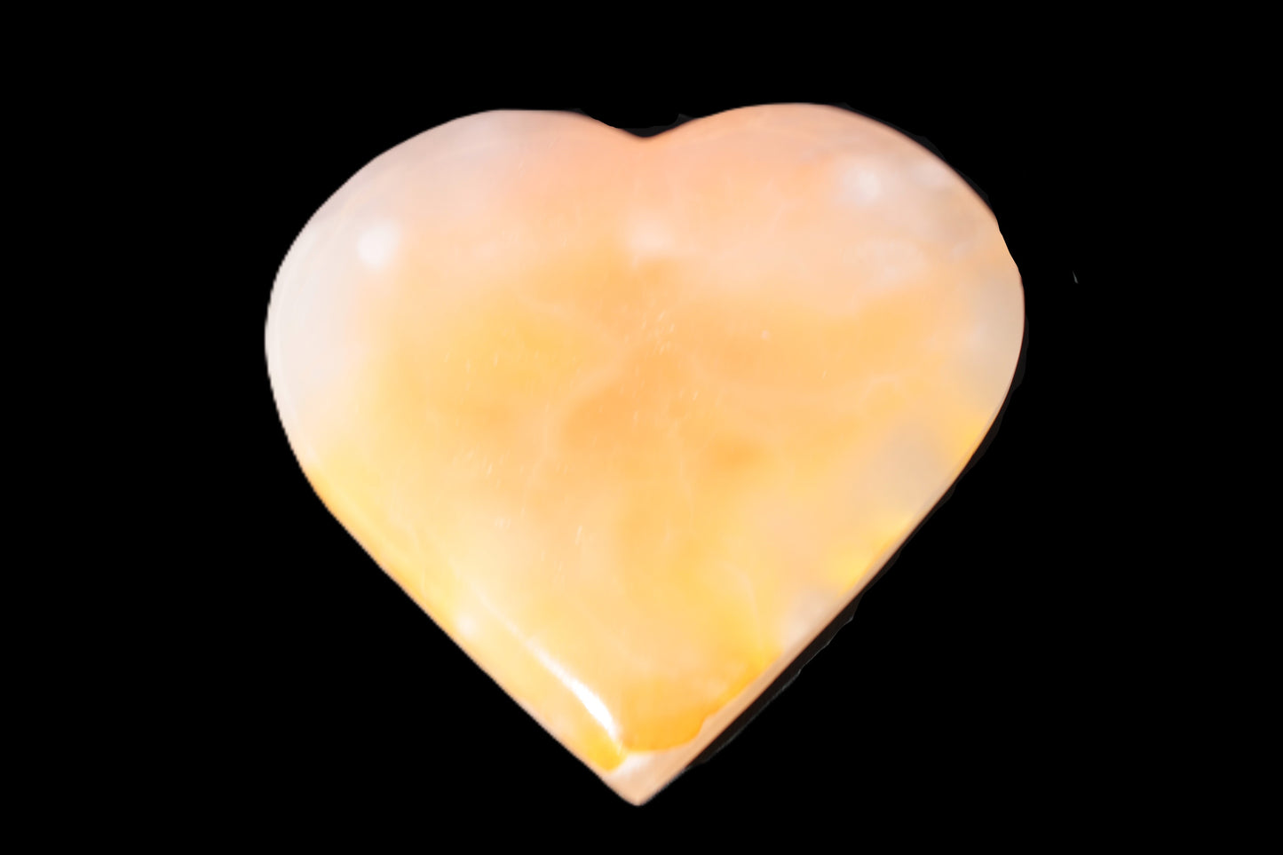 Orange Mangano Calcite heart  95*92*20mm  276g Rocks and Things