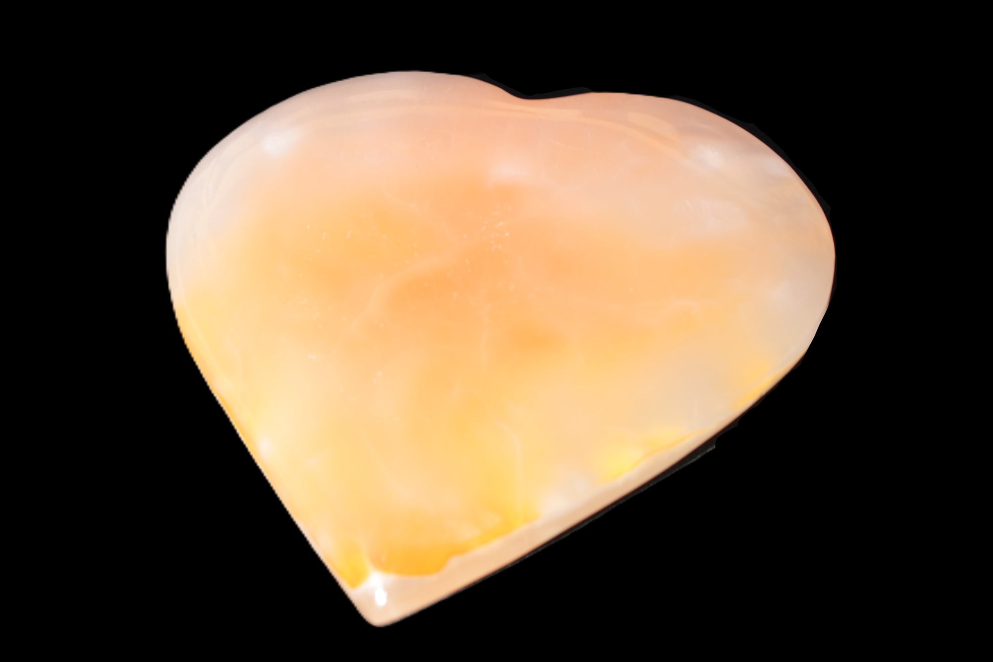 Orange Mangano Calcite heart  95*92*20mm  276g Rocks and Things