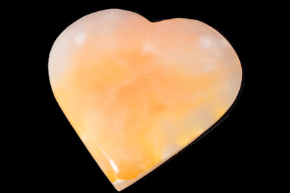 Orange Mangano Calcite heart  95*92*20mm  276g Rocks and Things