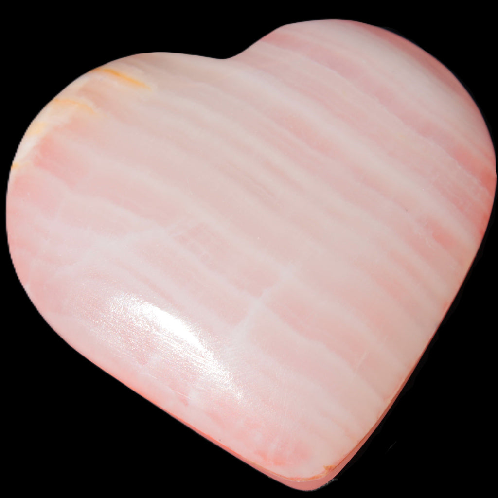 Calcite dyed hand-carved orange heart 71*70*20mm 135.9g Rocks and Things