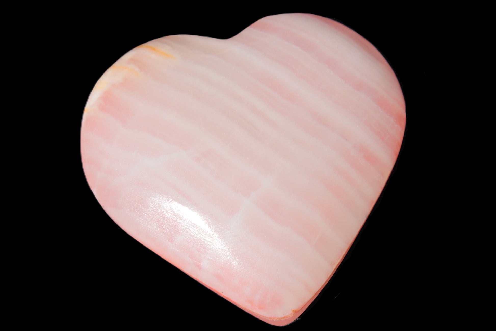 Calcite dyed hand-carved orange heart 71*70*20mm 135.9g Rocks and Things