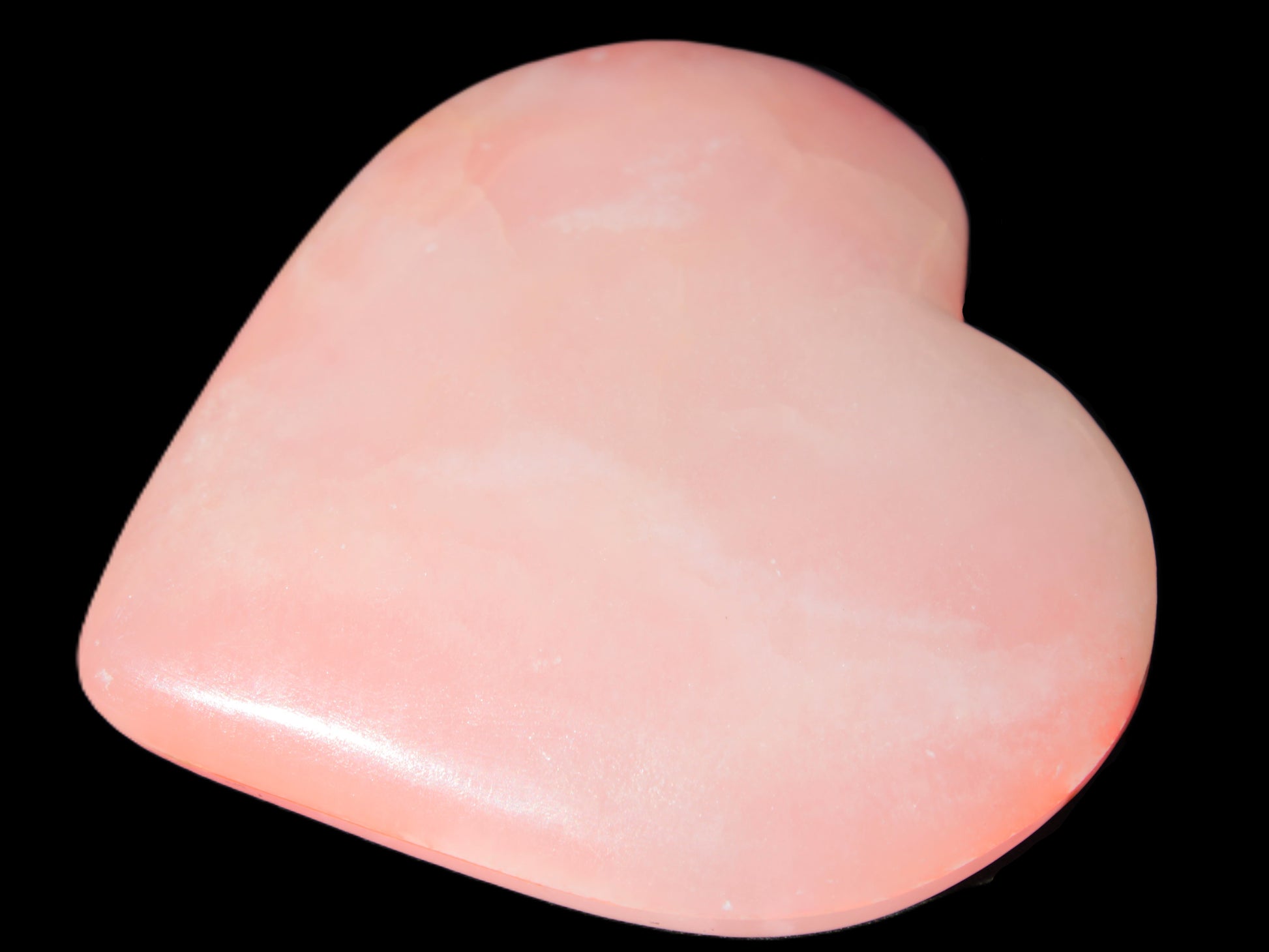 Calcite dyed hand-carved orange heart 71*70*20mm 135.9g Rocks and Things