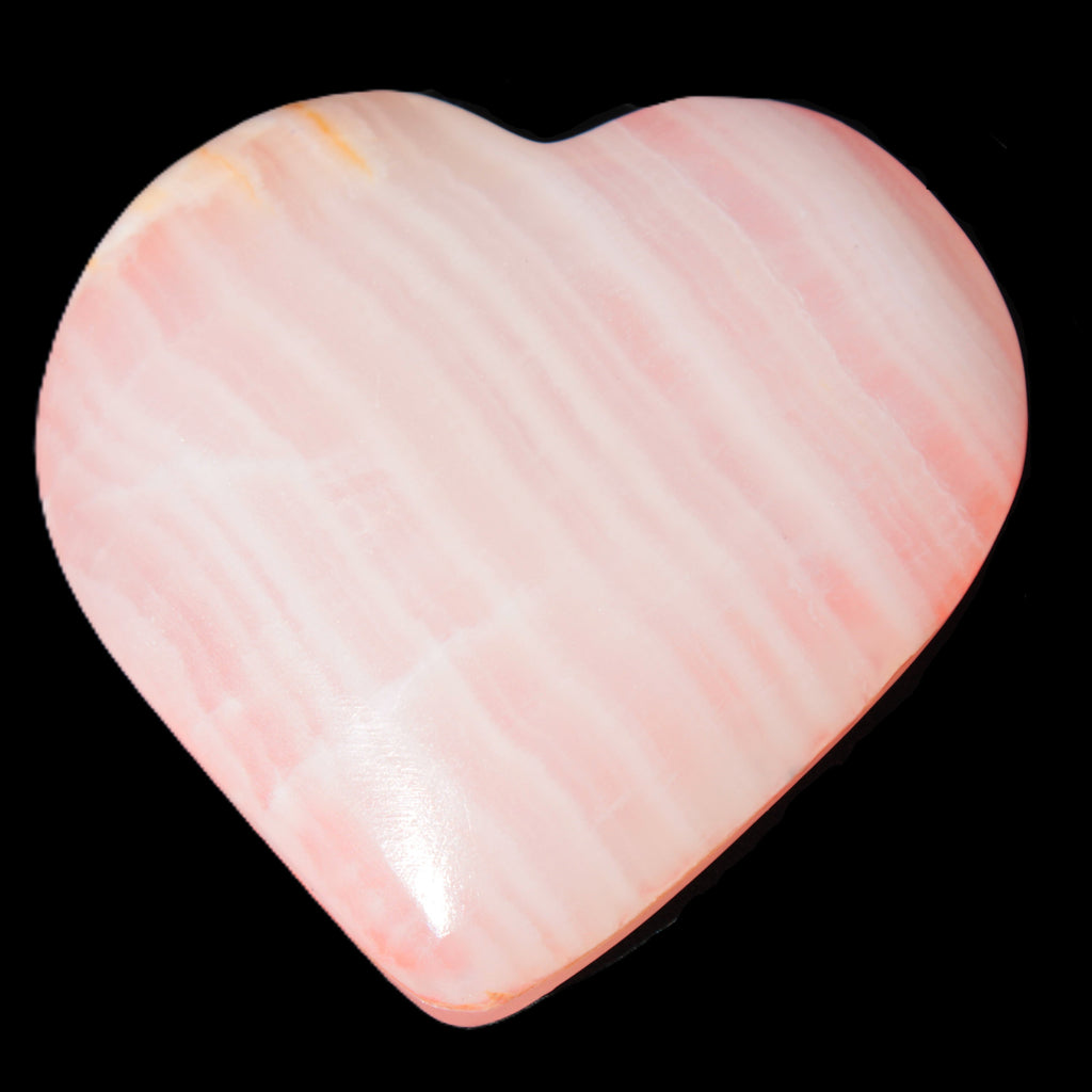 Calcite dyed hand-carved orange heart 71*70*20mm 135.9g Rocks and Things