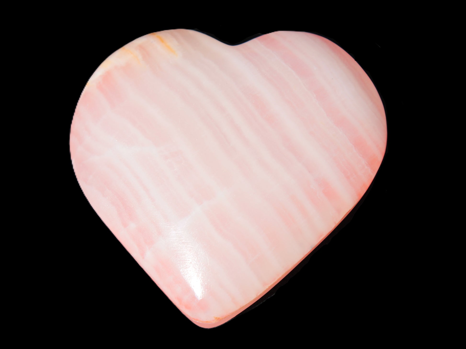 Calcite dyed hand-carved orange heart 71*70*20mm 135.9g Rocks and Things