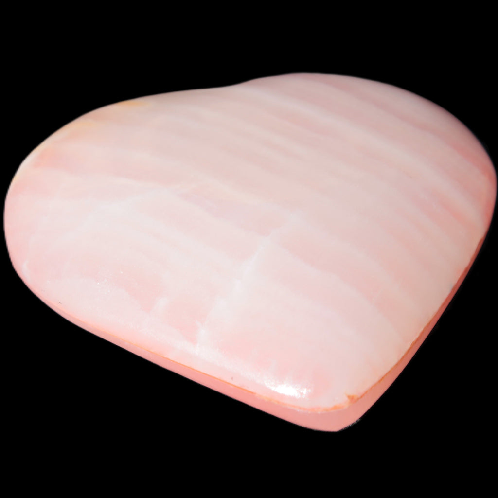 Calcite dyed hand-carved orange heart 71*70*20mm 135.9g Rocks and Things