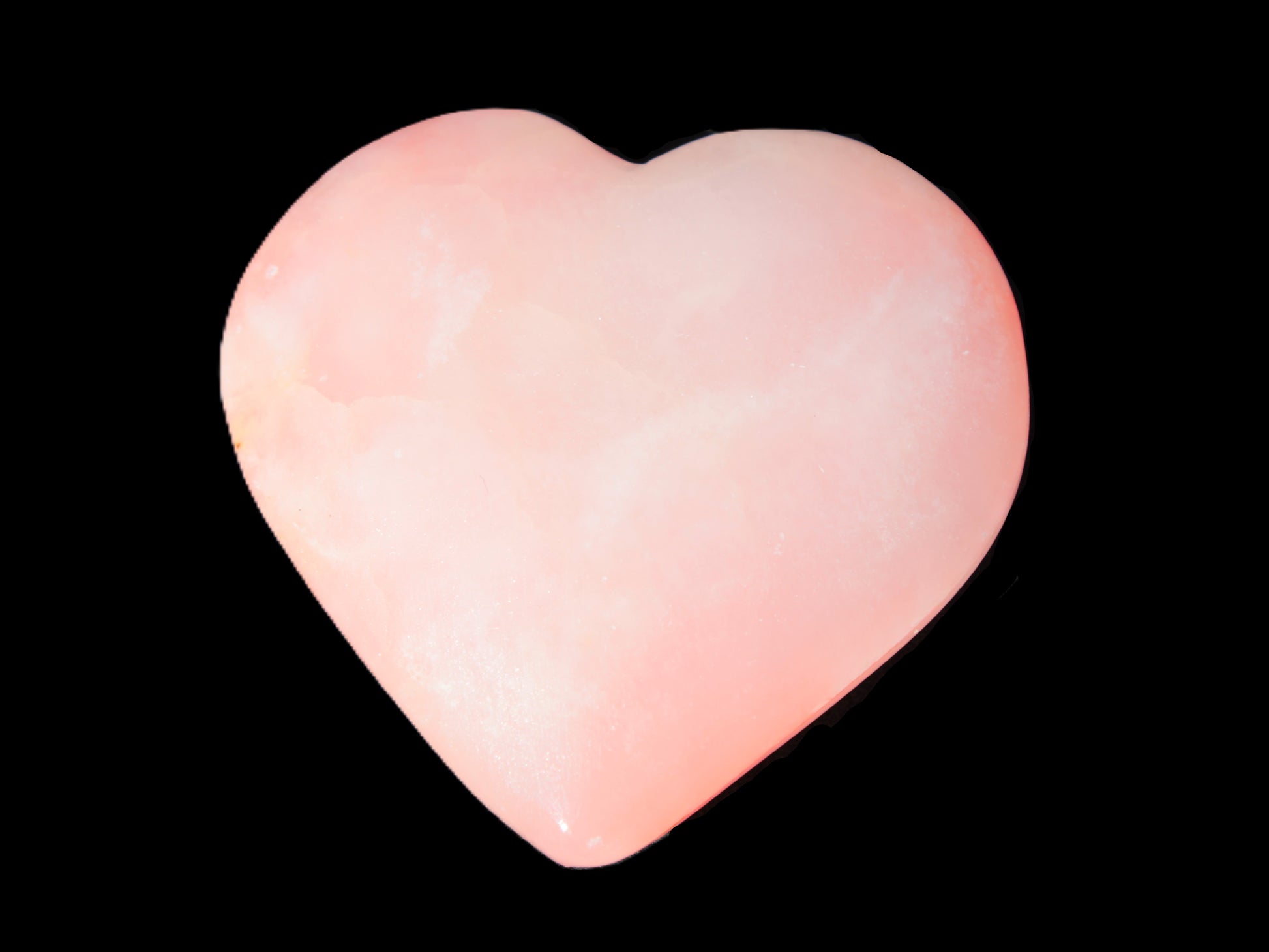 Calcite dyed hand-carved orange heart 71*70*20mm 135.9g Rocks and Things