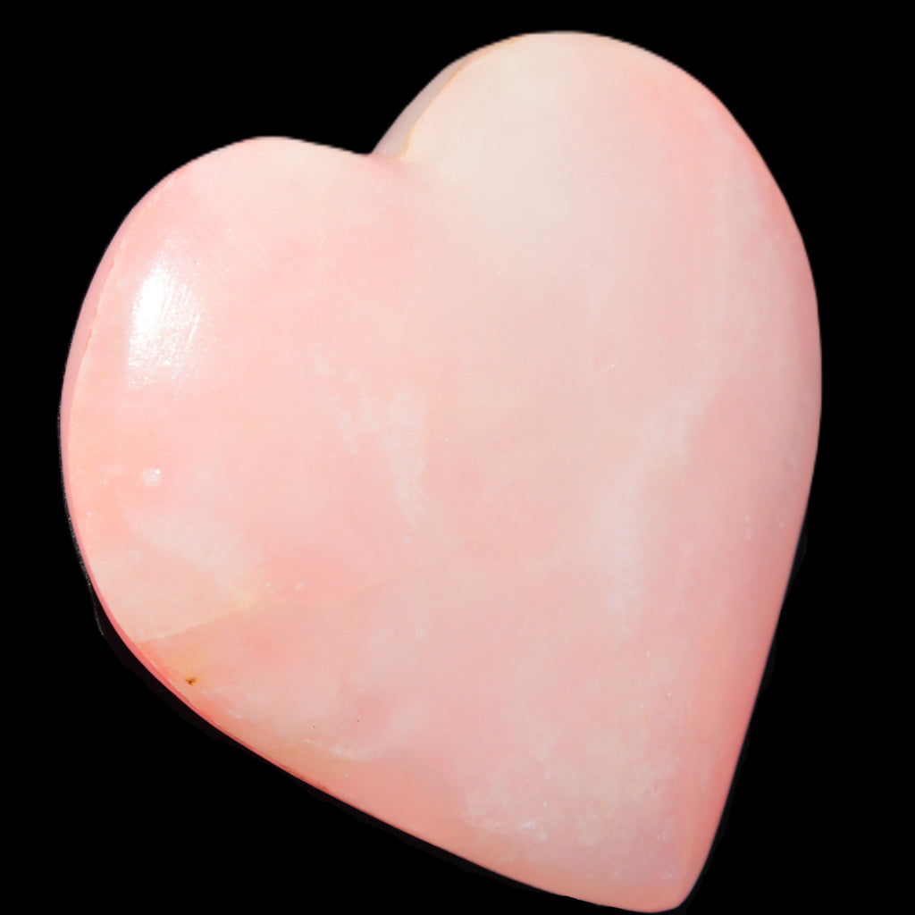 Calcite dyed hand-carved orange heart 71*70*20mm 135.9g Rocks and Things