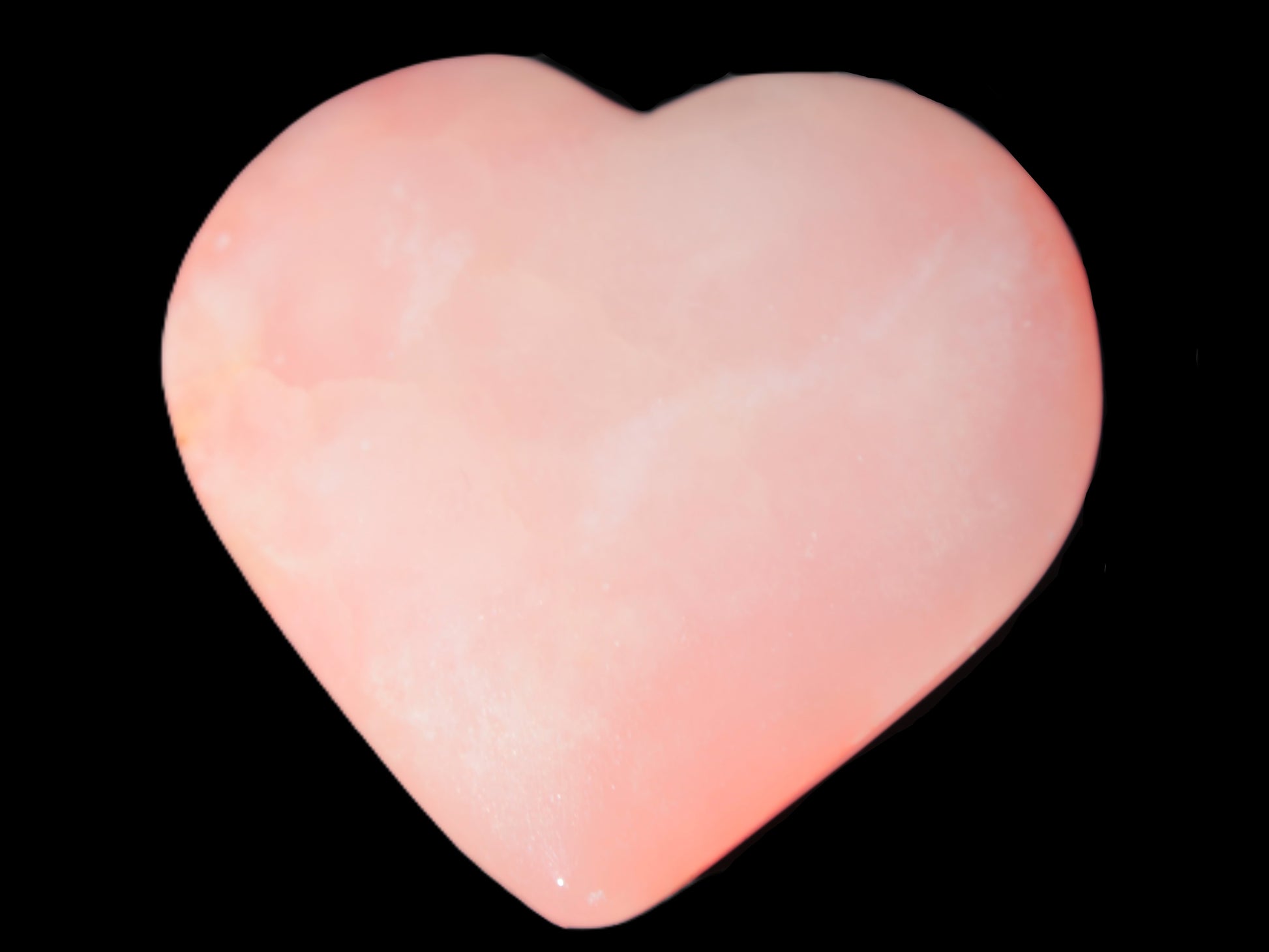 Calcite dyed hand-carved orange heart 71*70*20mm 135.9g Rocks and Things