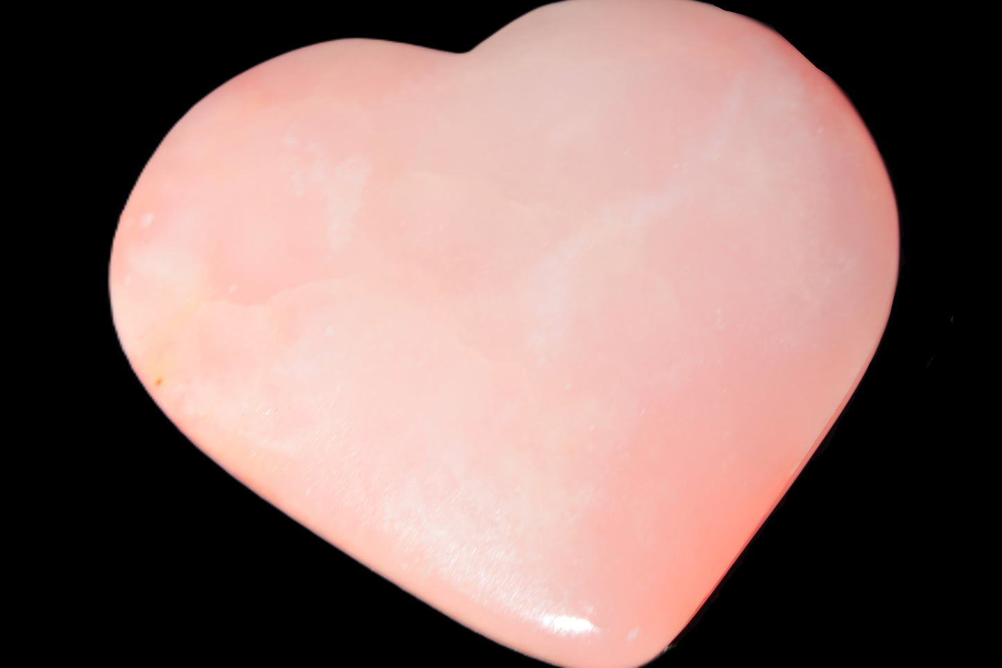 Calcite dyed hand-carved orange heart 71*70*20mm 135.9g Rocks and Things