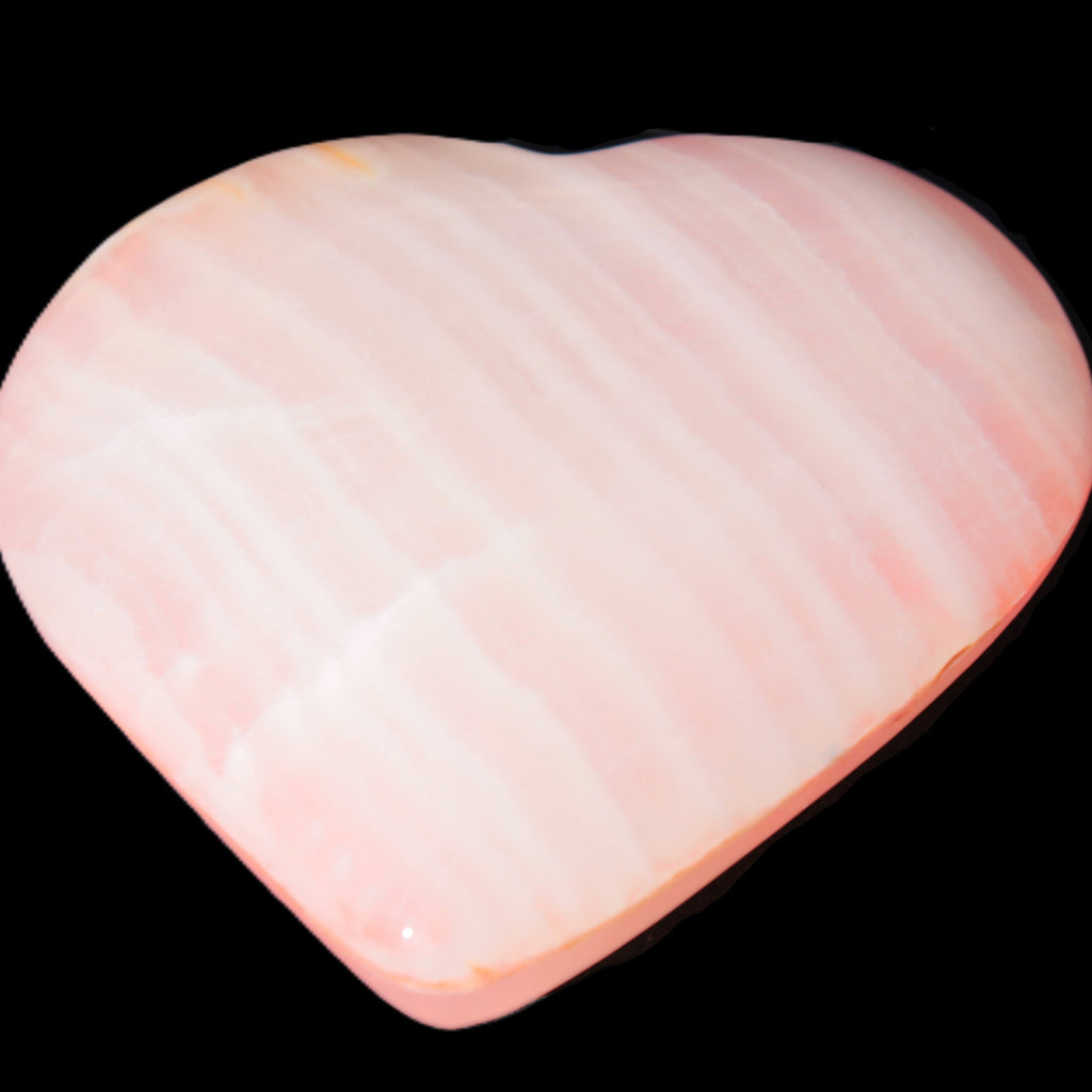 Calcite dyed hand-carved orange heart 71*70*20mm 135.9g Rocks and Things
