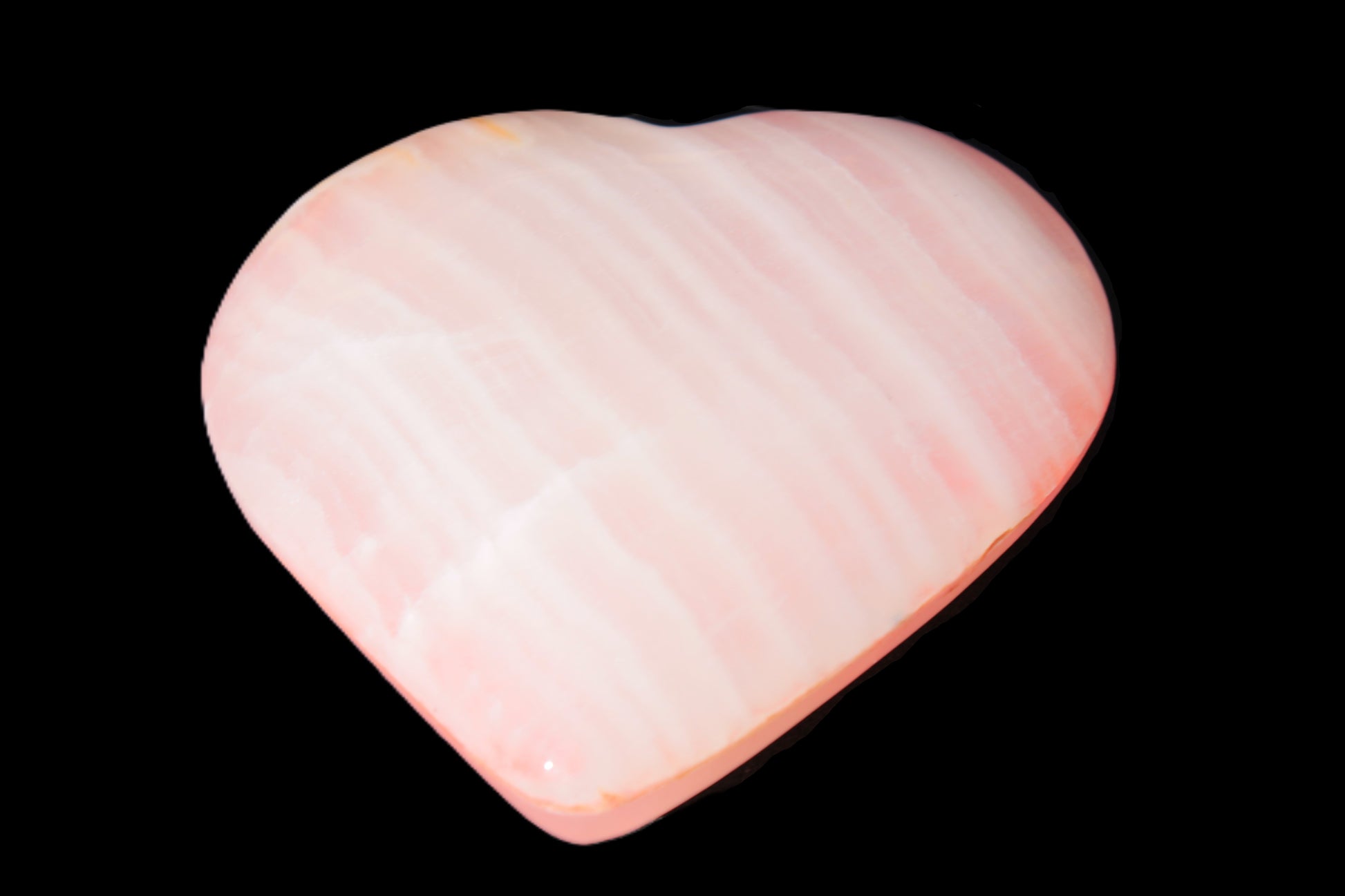 Calcite dyed hand-carved orange heart 71*70*20mm 135.9g Rocks and Things