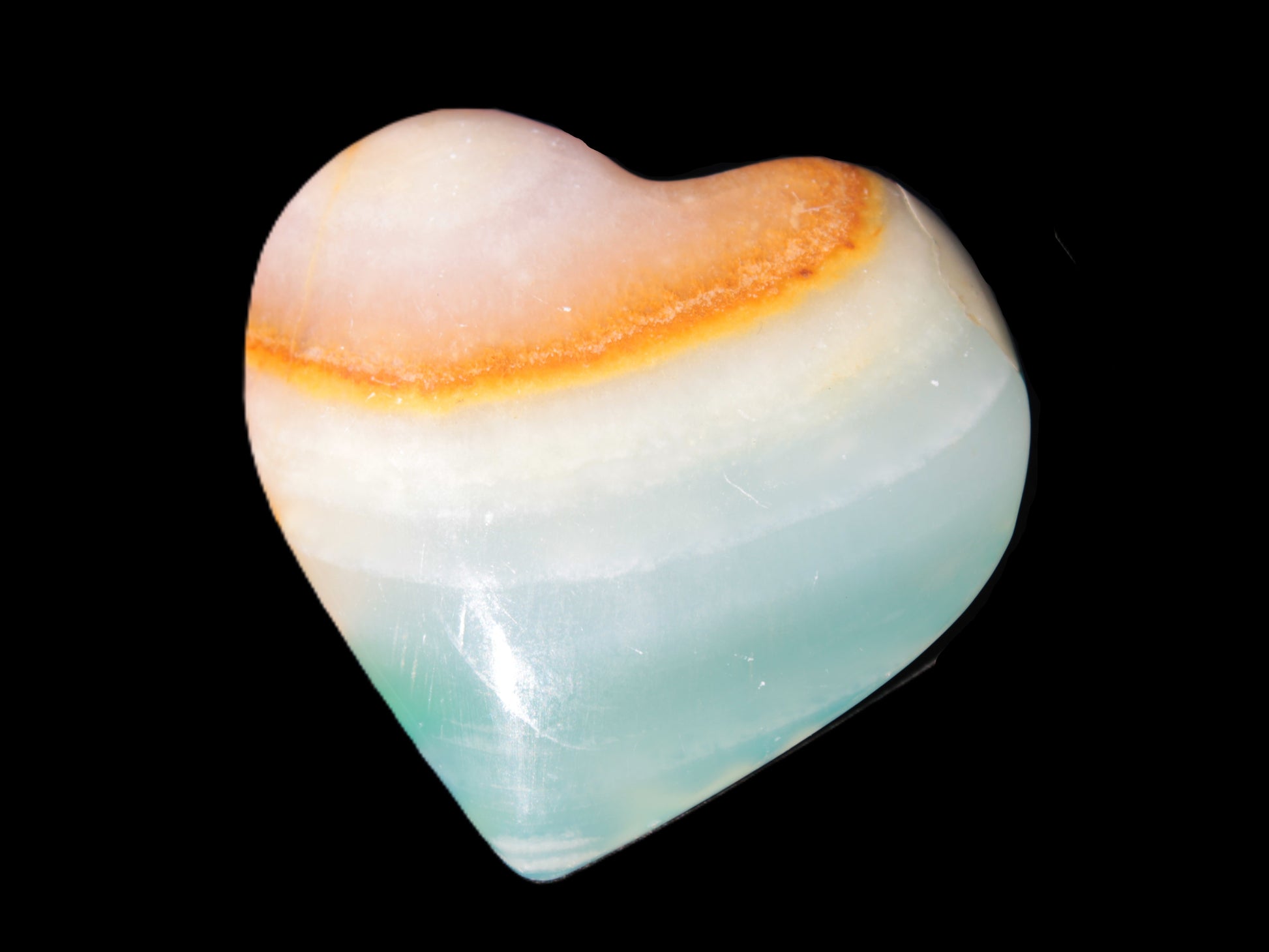 Calcite dyed hand-carved heart 61*69*14mm 91.7g Rocks and Things