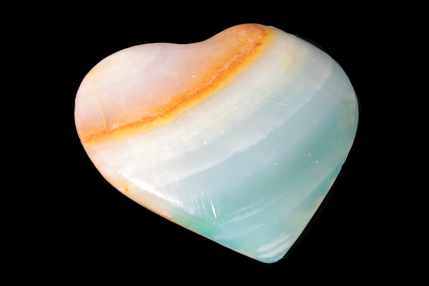 Calcite dyed hand-carved heart 61*69*14mm 91.7g Rocks and Things