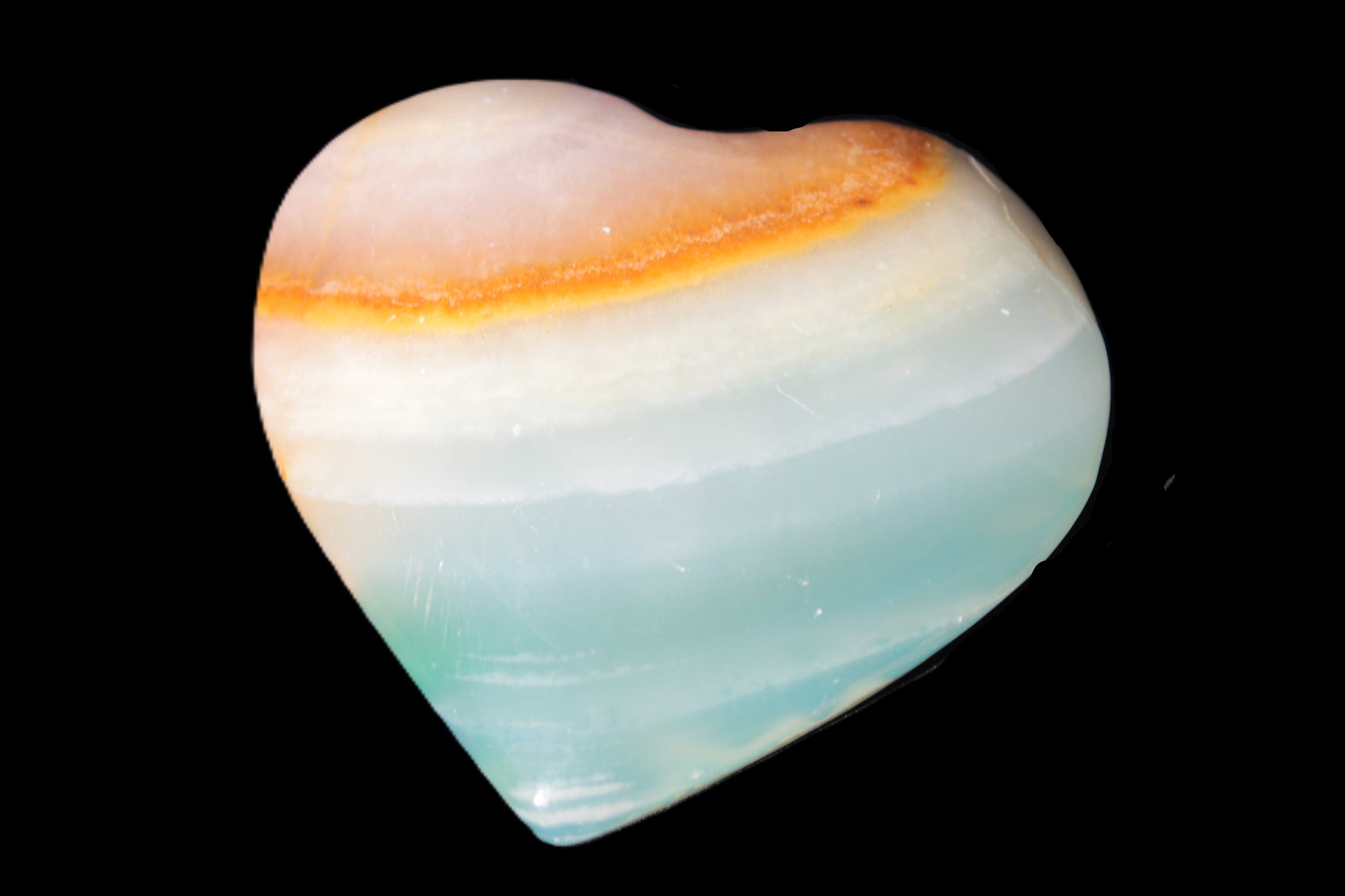 Calcite dyed hand-carved heart 61*69*14mm 91.7g Rocks and Things