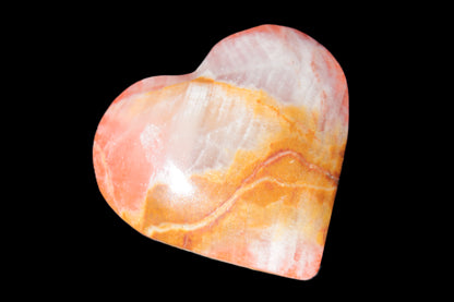 Calcite dyed hand-carved heart 61*58*16mm 85.5g Rocks and Things