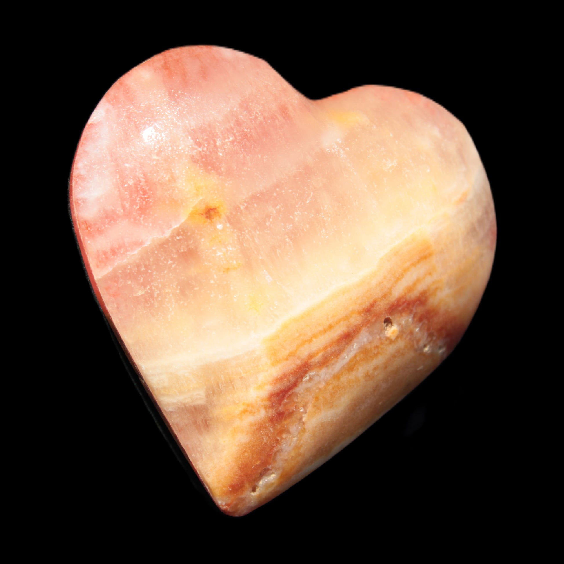 Calcite dyed hand-carved heart 61*58*16mm 85.5g Rocks and Things