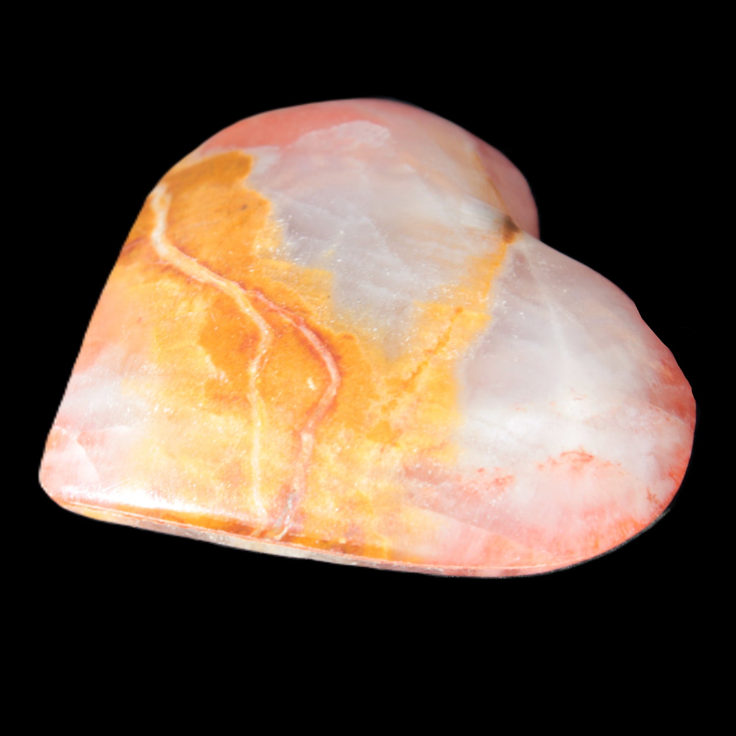 Calcite dyed hand-carved heart 61*58*16mm 85.5g Rocks and Things