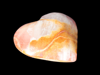 Calcite dyed hand-carved heart 61*58*16mm 85.5g Rocks and Things