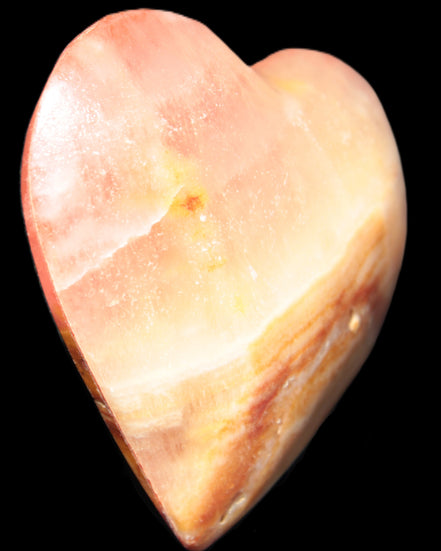 Calcite dyed hand-carved heart 61*58*16mm 85.5g in sunlight - Rocks and Things Store