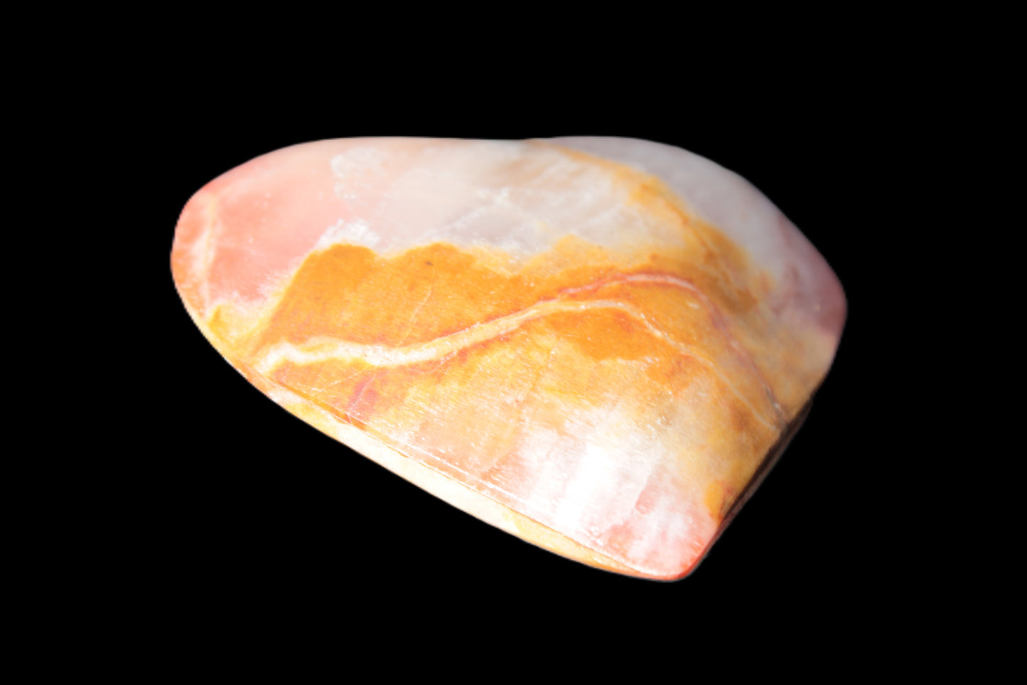 Calcite dyed hand-carved heart 61*58*16mm 85.5g Rocks and Things