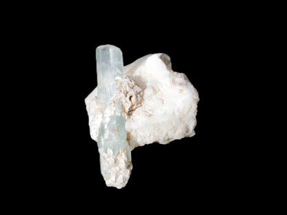 Aquamarine on pale green Elbaite with Muscovite 30mm 47.6ct 9.5g Rocks and Things