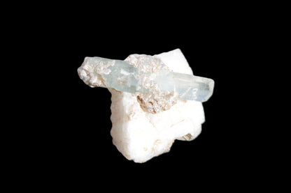 Aquamarine on pale green Elbaite with Muscovite 30mm 47.6ct 9.5g Rocks and Things