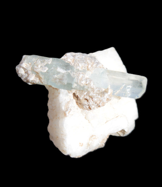 Aquamarine on pale green Elbaite with Muscovite 30mm 47.6ct 9.5g Rocks and Things