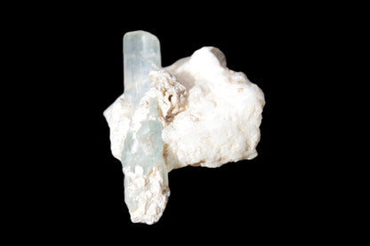 Aquamarine on pale green Elbaite with Muscovite 30mm 47.6ct 9.5g Rocks and Things