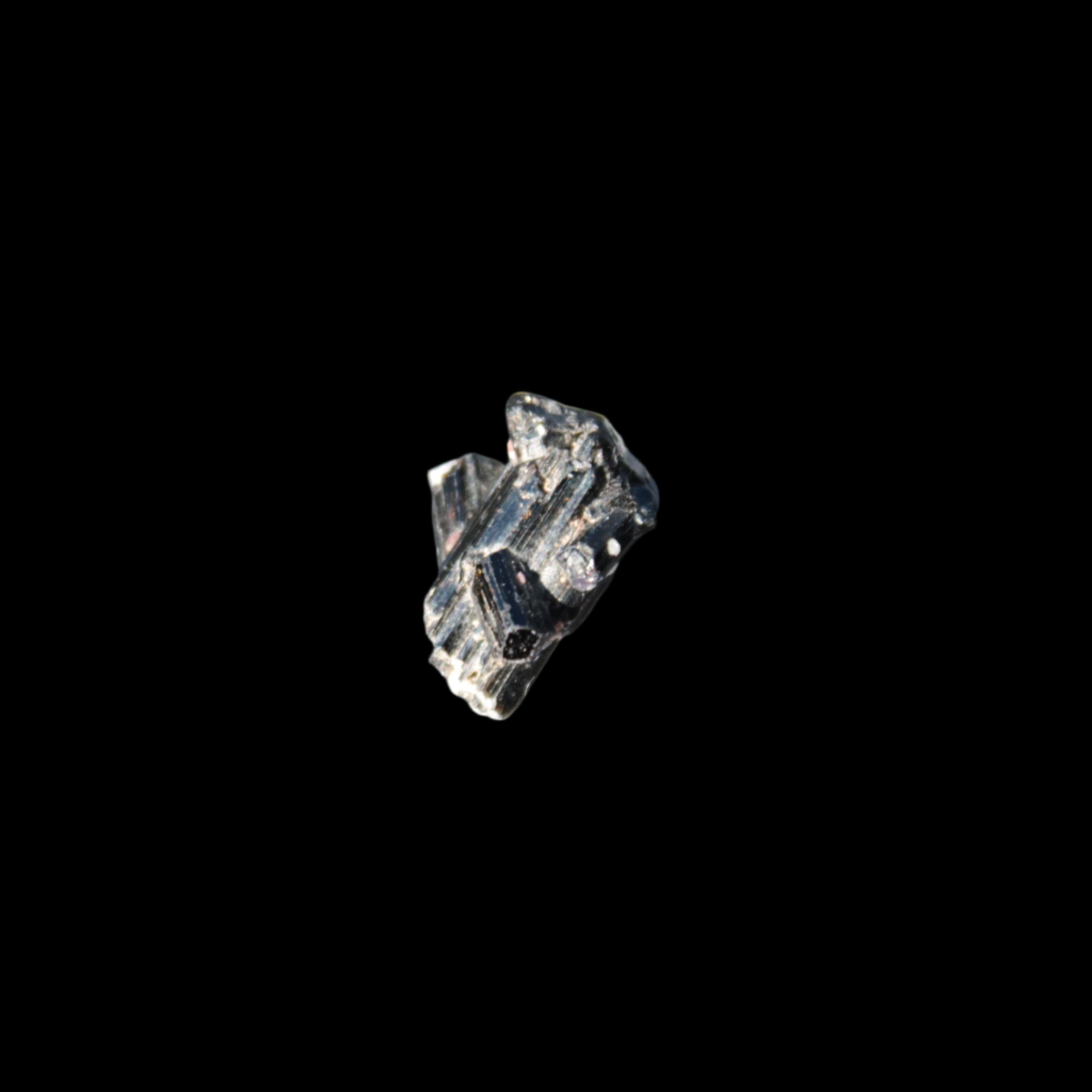 Black Tourmaline tiny rainbow crystal cluster 9.4ct 1.9g in sunshine - Rocks and Things Store