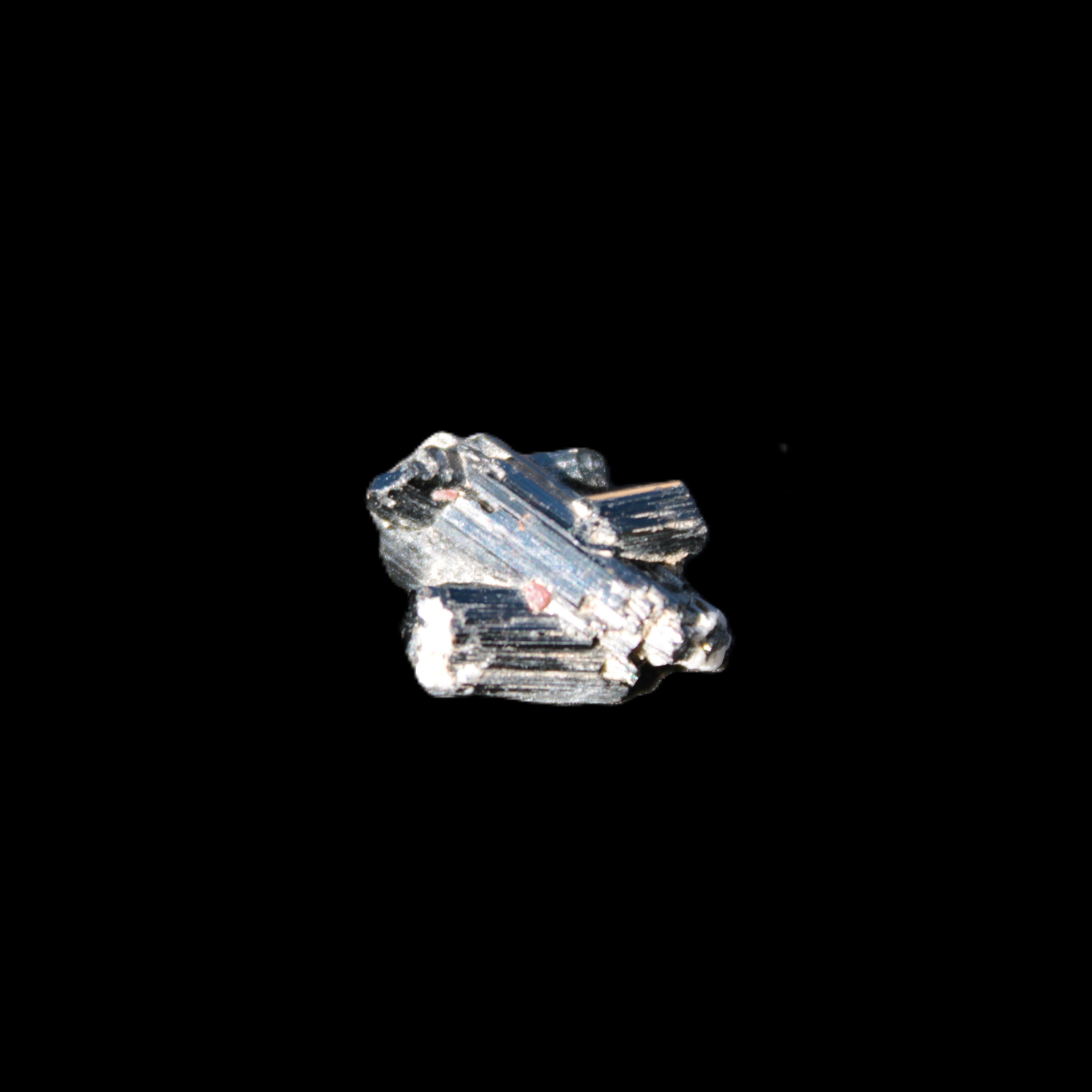 Black Tourmaline tiny rainbow crystal cluster 9.4ct 1.9g in sunshine - Rocks and Things Store