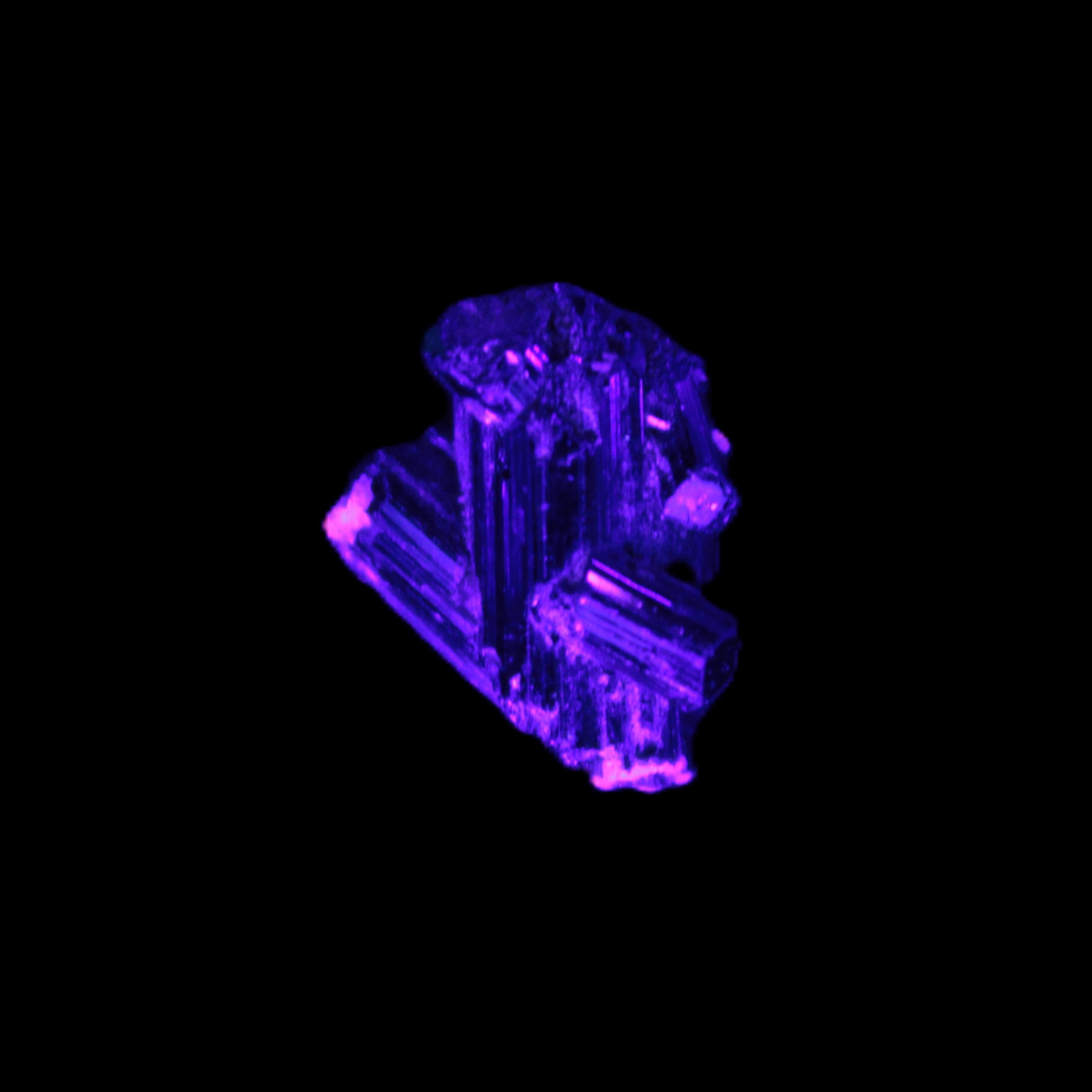 Black Tourmaline tiny rainbow crystal cluster 9.4ct 1.9g in UV light - Rocks and Things Store