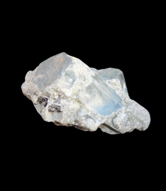 Three Terminated Aquamarine crystals cluster with Mica from Afghanistan 27mm 44.7ct 8.9g Rocks and Things