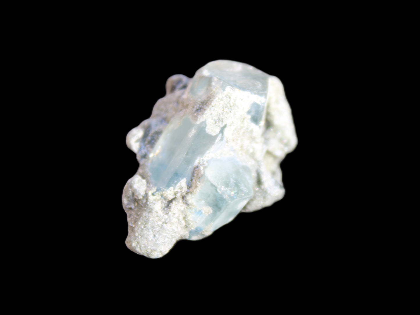 Three Terminated Aquamarine crystals cluster with Mica from Afghanistan 27mm 44.7ct 8.9g Rocks and Things