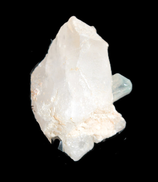 Blue/Clear double-terminated Aquamarine (22mm) and Calcite crystal 36mm 56.1ct 11.2g Rocks and Things