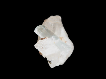 Blue/Clear double-terminated Aquamarine (22mm) and Calcite crystal 36mm 56.1ct 11.2g Rocks and Things