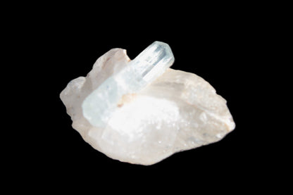 Blue/Clear double-terminated Aquamarine (22mm) and Calcite crystal 36mm 56.1ct 11.2g Rocks and Things