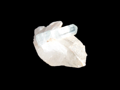 Blue/Clear double-terminated Aquamarine (22mm) and Calcite crystal 36mm 56.1ct 11.2g Rocks and Things