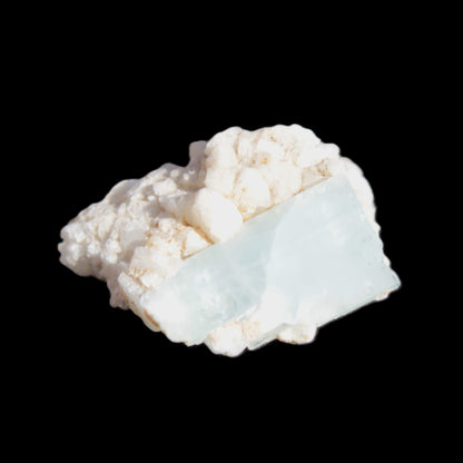 Blue Terminated Aquamarine crystal 21mm on Feldspar & Mica matrix 28mm 58.2ct 11.6g Rocks and Things