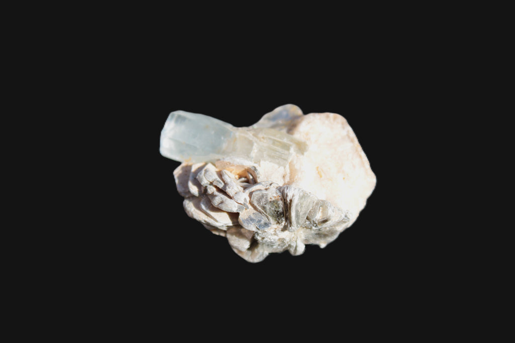 Terminated Aquamarine & Heliodor crystal 21mm with Lepidolite & Feldspar 52.1ct  10.4g Rocks and Things