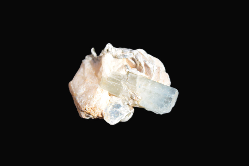 Terminated Aquamarine & Heliodor crystal 21mm with Lepidolite & Feldspar 52.1ct  10.4g Rocks and Things