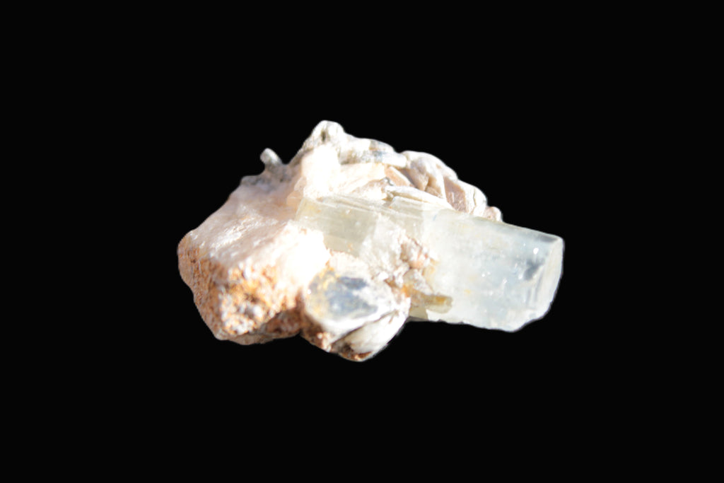 Terminated Aquamarine & Heliodor crystal 21mm with Lepidolite & Feldspar 52.1ct  10.4g Rocks and Things