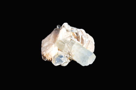 Terminated Aquamarine & Heliodor crystal 21mm with Lepidolite & Feldspar 52.1ct  10.4g Rocks and Things