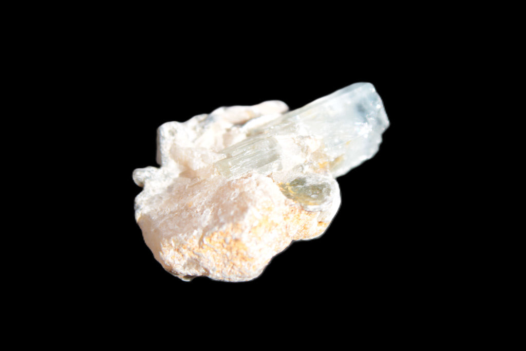 Terminated Aquamarine & Heliodor crystal 21mm with Lepidolite & Feldspar 52.1ct  10.4g Rocks and Things