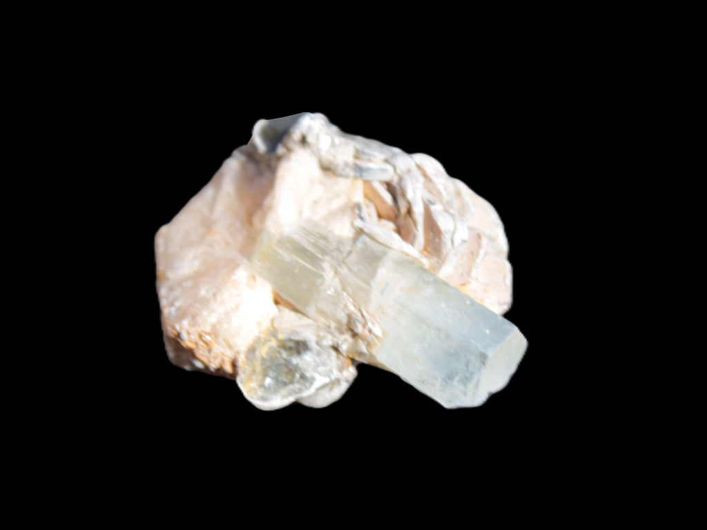 Terminated Aquamarine & Heliodor crystal 21mm with Lepidolite & Feldspar 52.1ct  10.4g Rocks and Things