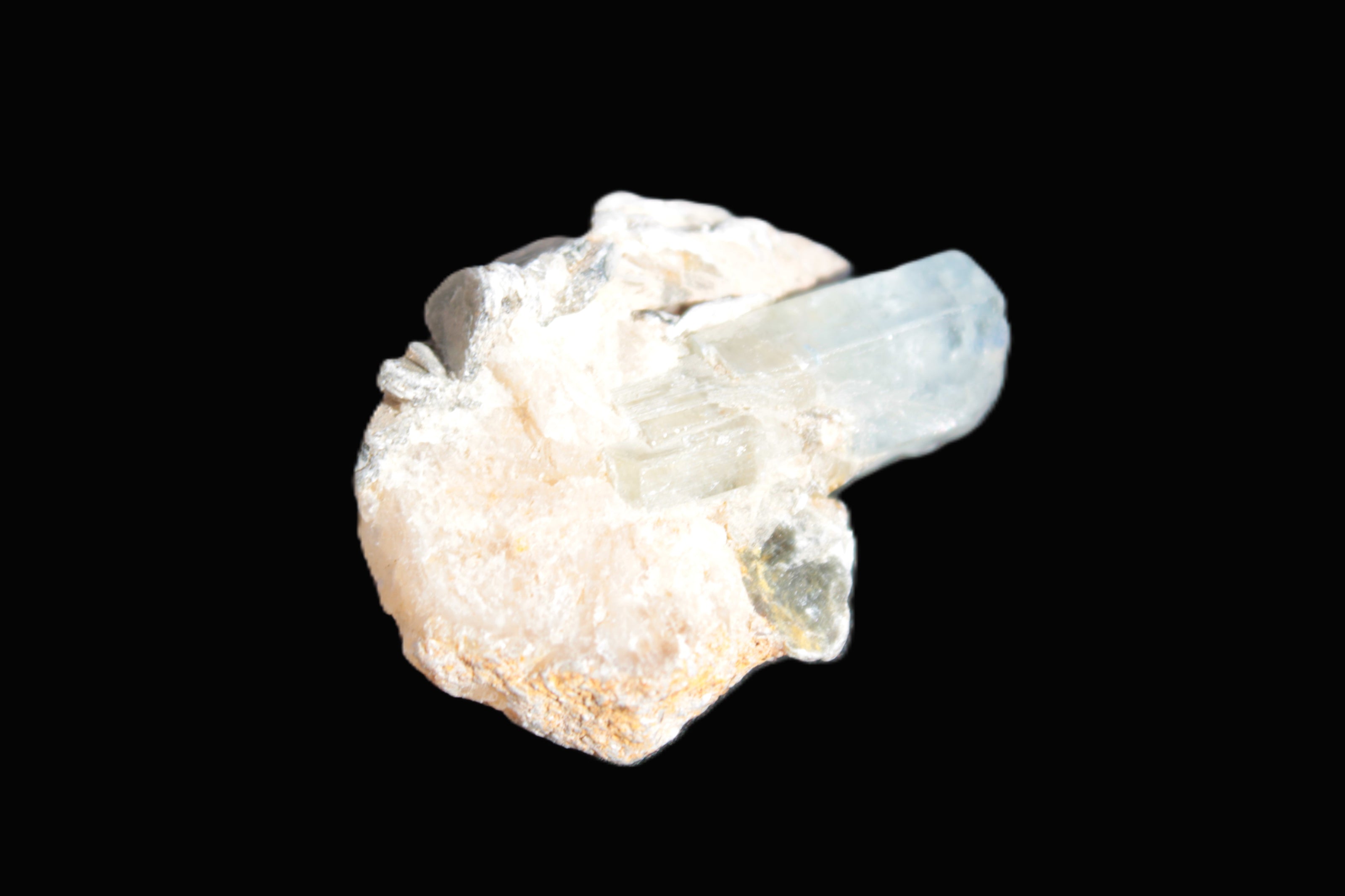 Terminated Aquamarine & Heliodor crystal 21mm with Lepidolite & Feldspar 52.1ct  10.4g Rocks and Things