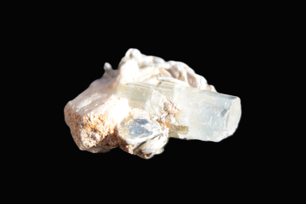 Terminated Aquamarine & Heliodor crystal 21mm with Lepidolite & Feldspar 52.1ct  10.4g Rocks and Things