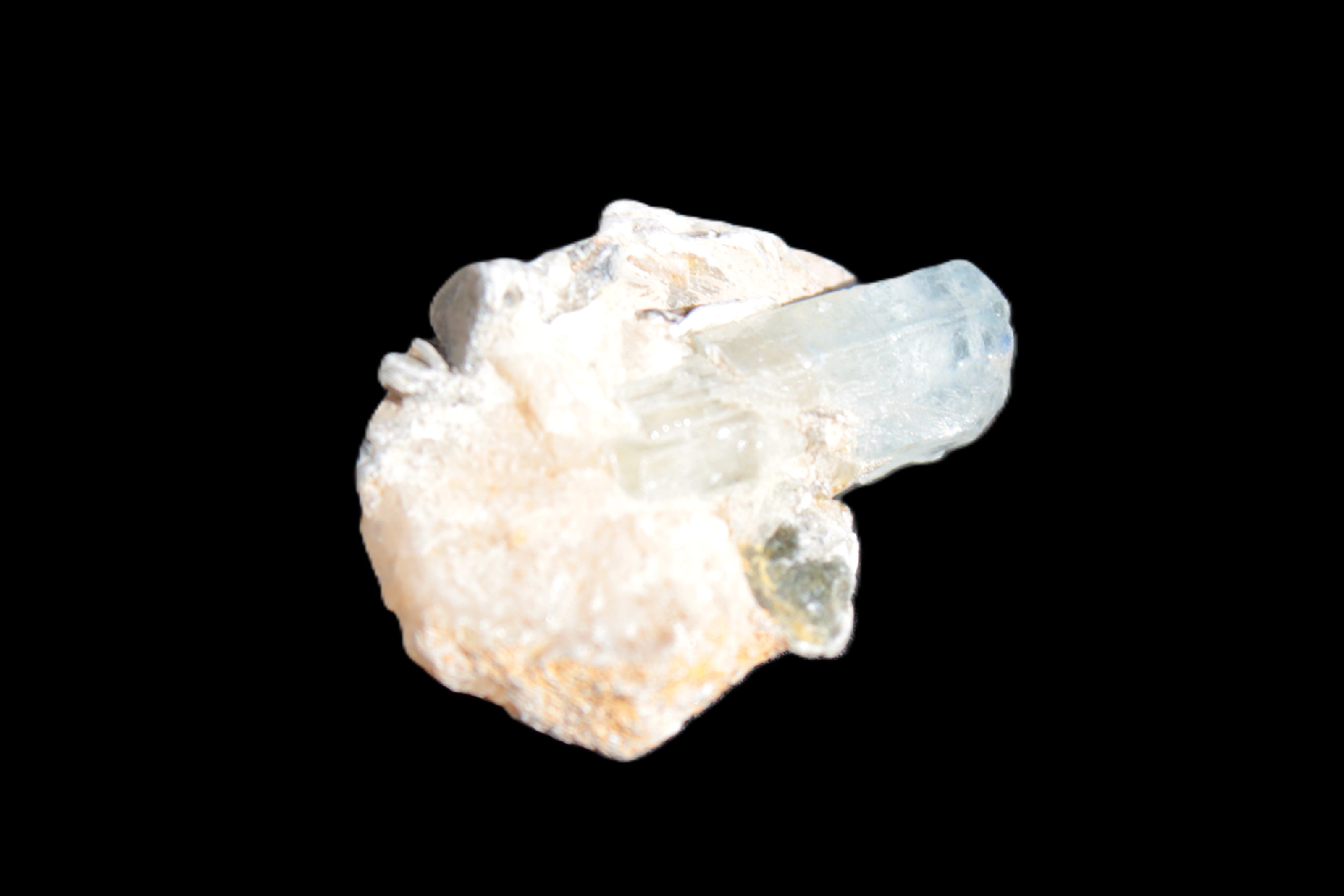 Terminated Aquamarine & Heliodor crystal 21mm with Lepidolite & Feldspar 52.1ct  10.4g Rocks and Things