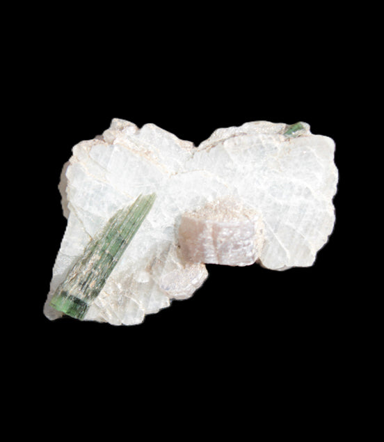 Green Tourmaline crystal on winged Muscovite with Lepidolite cluster 32mm 28.2ct 5.6g Rocks and Things